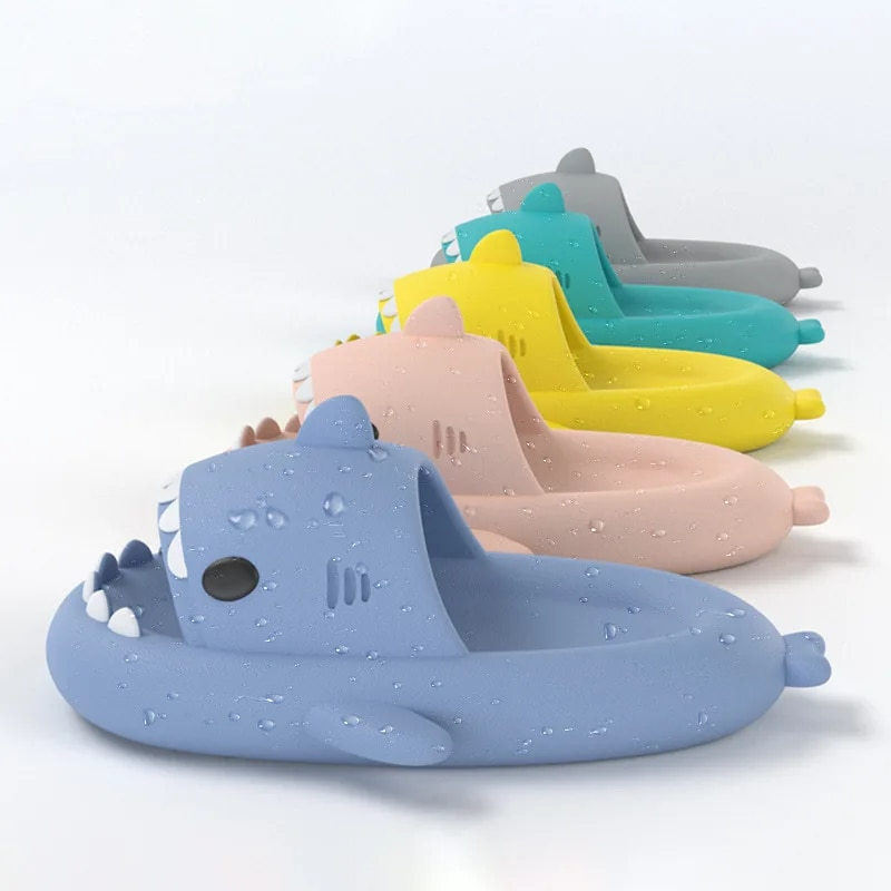 Shark Slides Γυναικείες σαγιονάρες Σπίτι Ζευγάρι Παιδικό Μπάνιο Flat παπούτσια Υπαίθρια παραλία Αστεία σανδάλια Ανδρικές παντόφλες_voghion.com