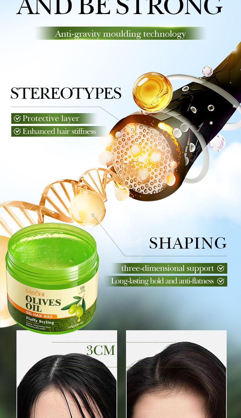 Full English Olive Oil Styling SADOER Pflegendes Gel Formgebendes Volumengebendes Haarwachs_voghion.com