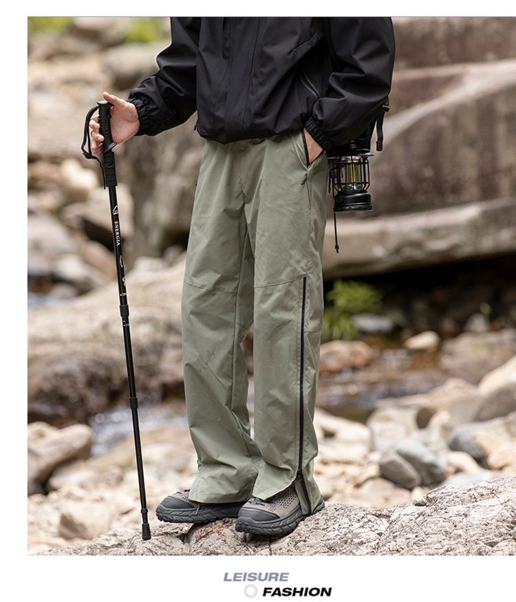 001 Spring And Autumn Outdoor Waterproof Hiking Men, Functional Zipper Straight-Leg Cargo Casual Pants For Men_voghion.com