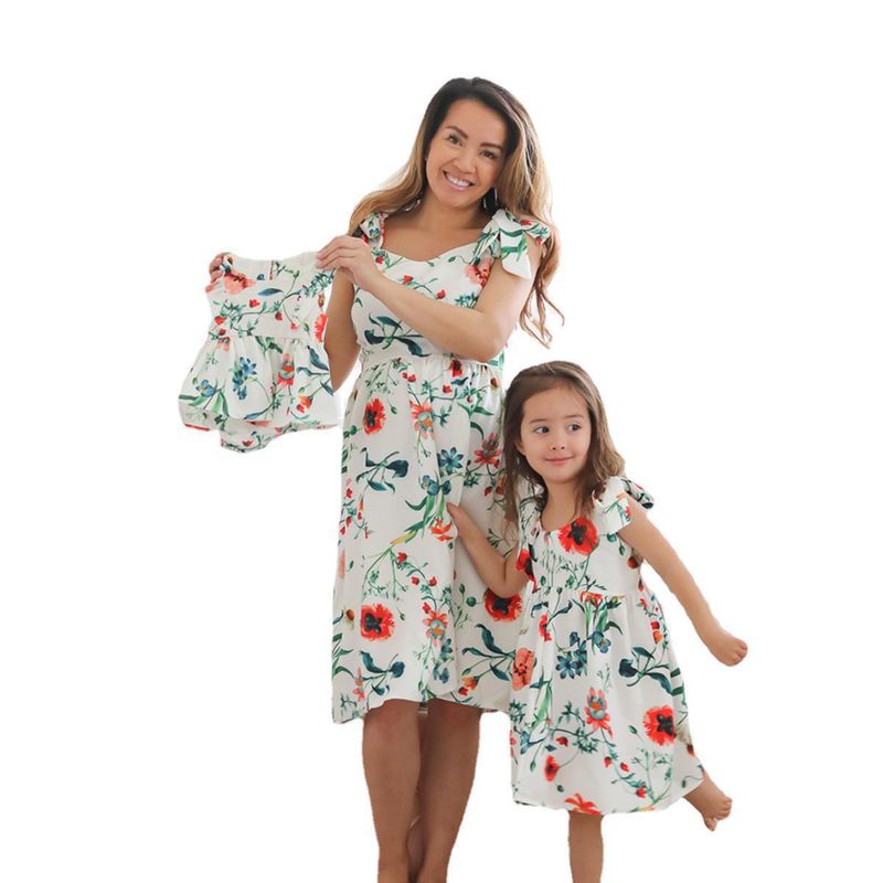 Mutter & Kinder außenhandel Europäischen und Amerikanischen eltern-kind-kleid hosenträger print kleid mutter-tochter eltern-kind-outfit_voghion.com
