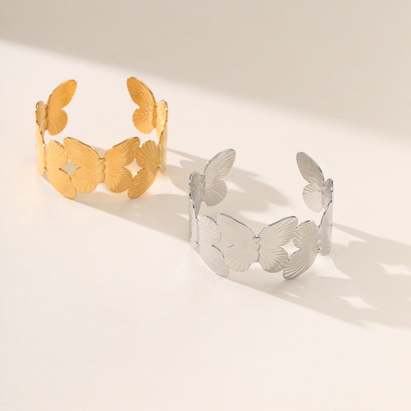 Niche Design 18K Gold Titanium Steel Butterfly Bracelet Female Ins Cold Style Light Luxury Bracelet Temperament Does Not Fade_voghion.com