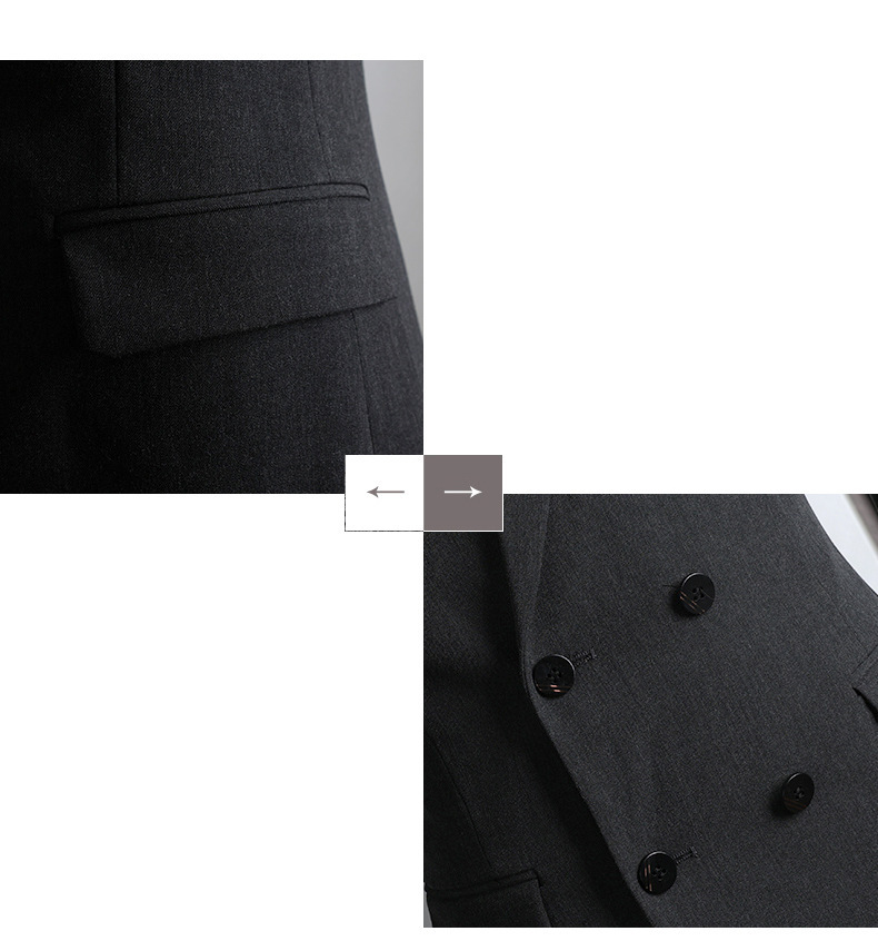 Roupas masculinas Terno de fileira dupla Roupa formal masculina Negócios Casual Moda Slim-Fit Plus Size Banquete Casamento Terno pequeno Homem_voghion.com