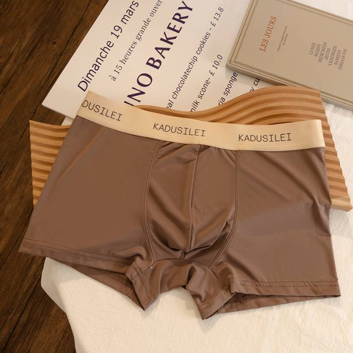 4-teiliges Set hochwertige nahtlose atmungsaktive Ice Mesh-Shorts für Herren im Sommer, Größe: L-3XL_voghion.com