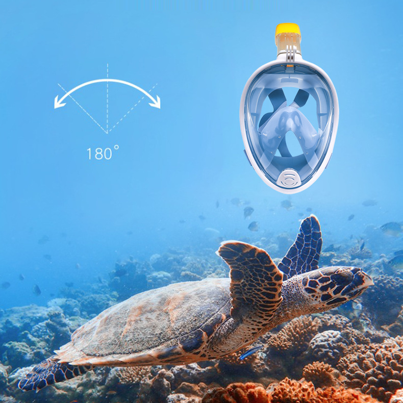 Maschera da snorkeling monotubo completamente asciutta per bambini, specchio da immersione con cornice grande_voghion.com