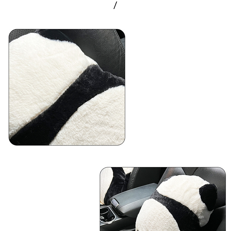 Can love Panda car waist autumnwinter plush comfortable warm car pillow pillow cartoon car cushion woman_voghion.com