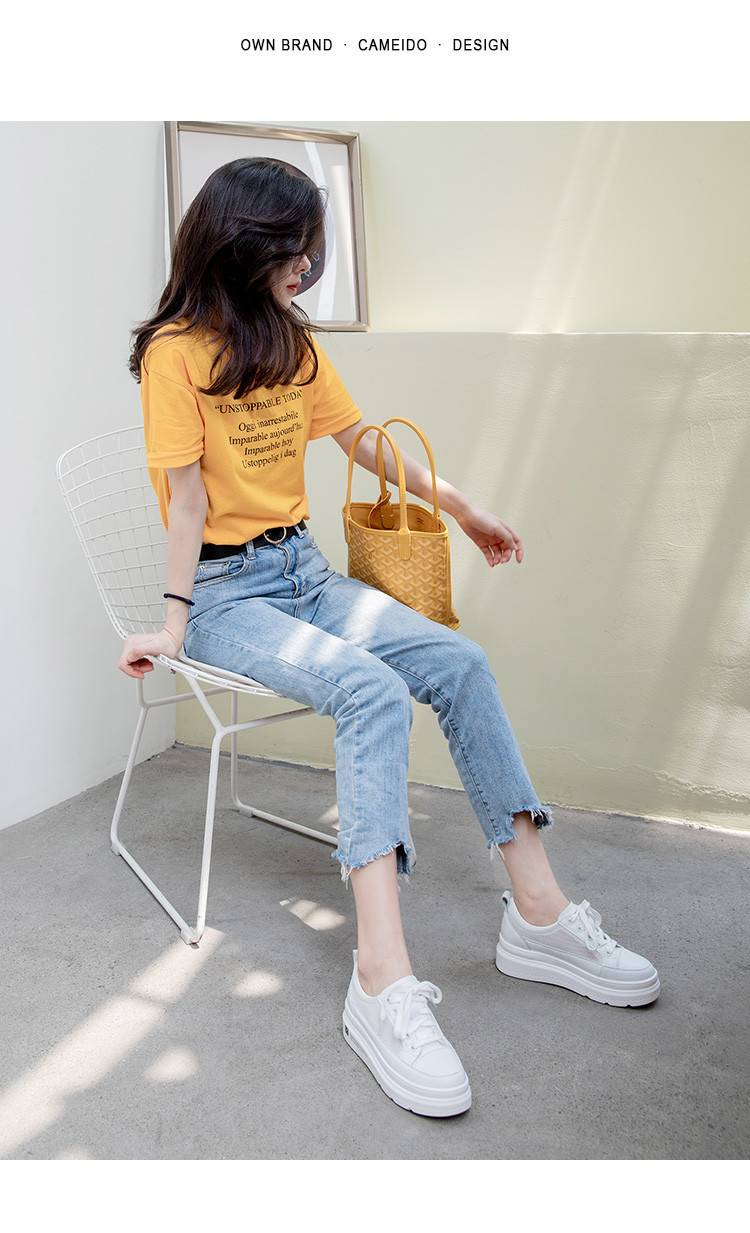 cameido Internet - Famous Thick - Soled White Sneakers For Women. These Versatile Shoes Feature A Breathable Mesh Upper_voghion.com