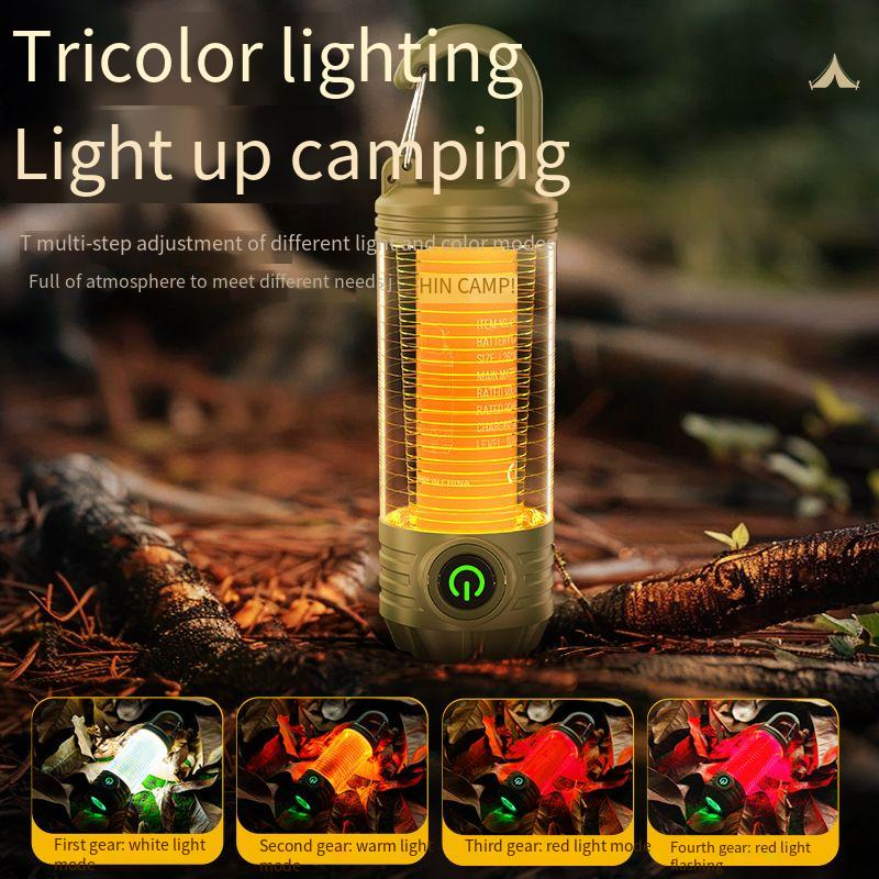 Multifunctional Outdoor Camping Light Portable Strong Light Flashlight Rechargeable Mini Retro Camping Atmosphere Light_voghion.com