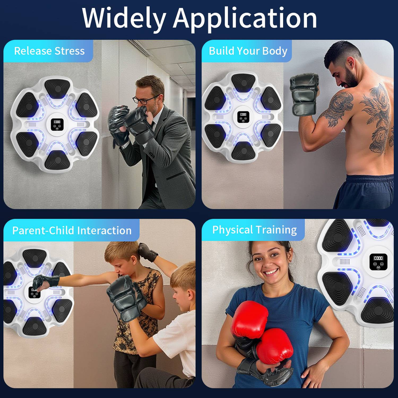 Model Smart Music Boxing Machine For Adults Kids, Training Machine With LED Electronic Wall Mounted, Home Indoor Workout Equipment With Boxing Gloves_voghion.com
