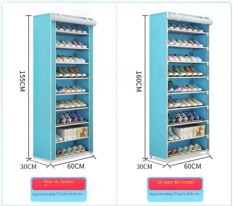 Schuhregal aus Metall – Modularer, verstellbarer Schuh-Organizer mit 5/6/8/10 Ebenen für Eingangsbereich, Kleiderschrank und Wohnheim (modernes, schlankes Design, Selbstmontage, rostfreier Rahmen)_voghion.com