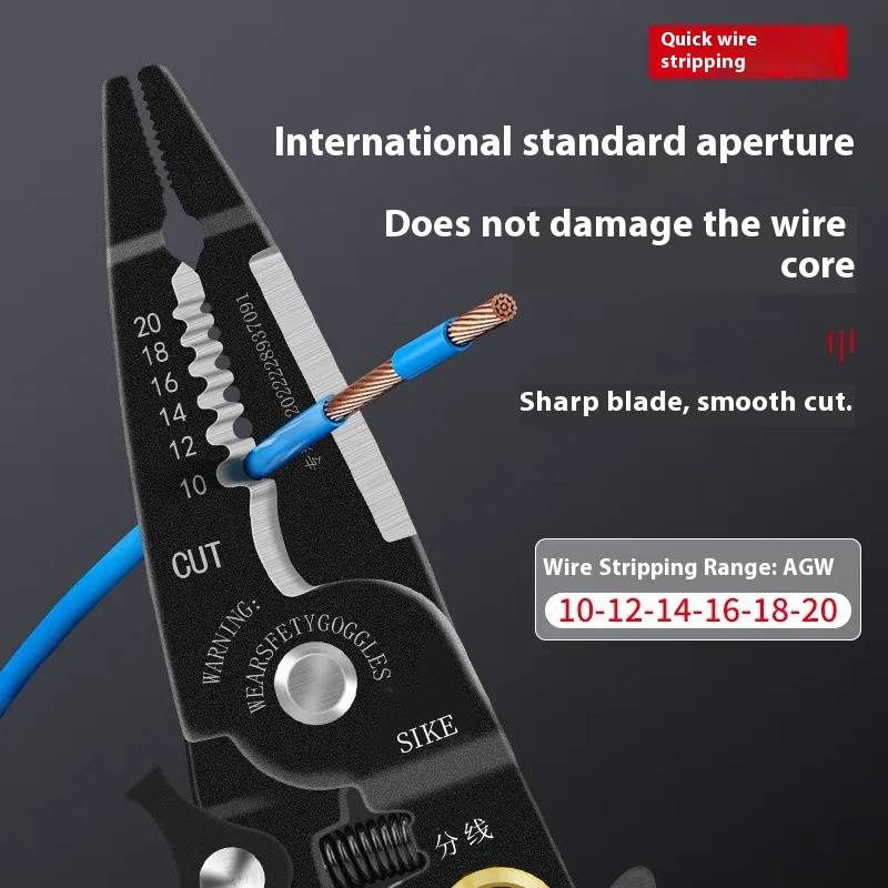Professional Multi-Function Wire Stripper - Crimping, Cutting, And Stripping Tool For Electricians | Cr-V Steel Blades | Precision Tip Design_voghion.com