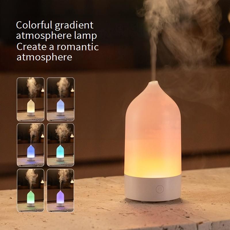 Ocean Ultrasonic Aroma Diffuser With 7-Color LED Mood Light, USB Humidifier For Home & Office, White & Apricot Options_voghion.com