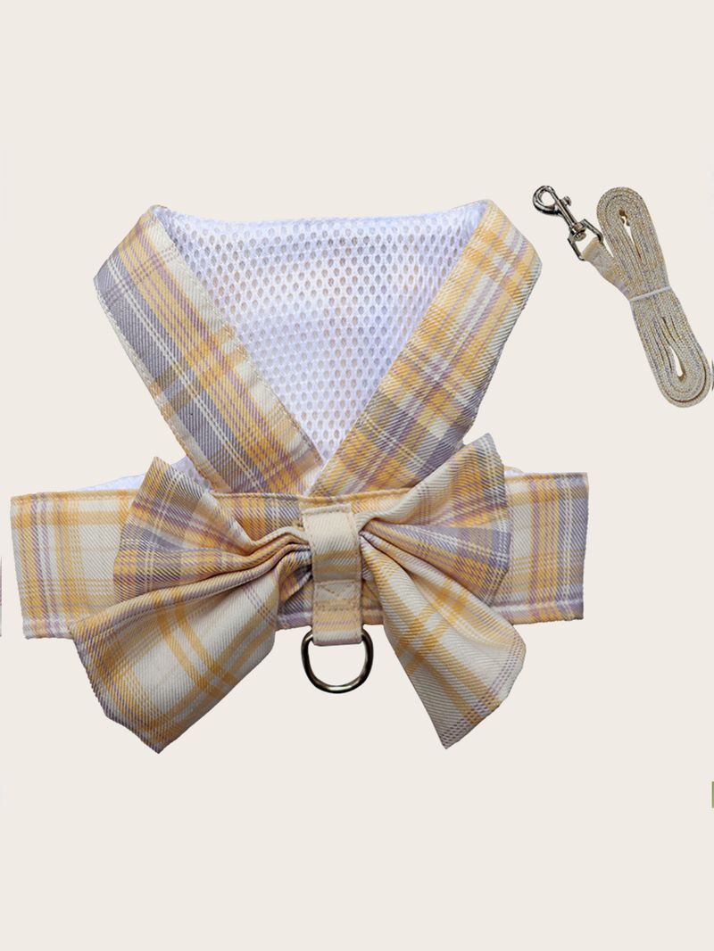 1 Stück Haustier-JK-Karorock und Karoweste, Traktions-Outfit, geeignet für Teddyhunde und -katzen – ein Outdoor-Rock mit Geschirr und Hundeleine_voghion.com