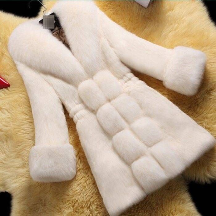 Elegante cappotto in pelliccia sintetica per donne dai 40 ai 50 anni, capospalla invernale di media lunghezza, misto pelliccia di visone e coniglio, caldo ed elegante._voghion.com