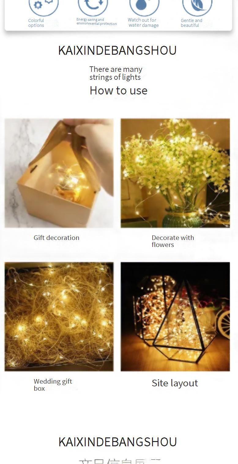 Copper Wire LED Fairy Lights - USB Powered String Lights For Gift Boxes, Flowers, And Home Decor_voghion.com