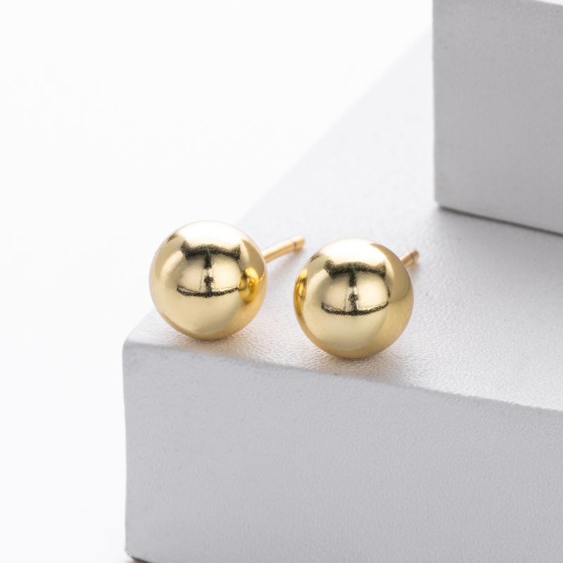 Women's Jewelry S925 Sterling Silver Bead Stud Earrings - Hypoallergenic Minimalist Earrings For Daily Wear Sizes 4mm-8mm_voghion.com