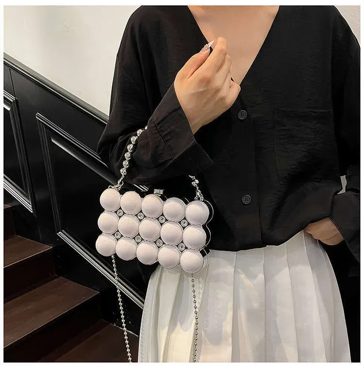 Borsa a tracolla da sera, elegante e alla moda, semplice, con catena, per donna_voghion.com