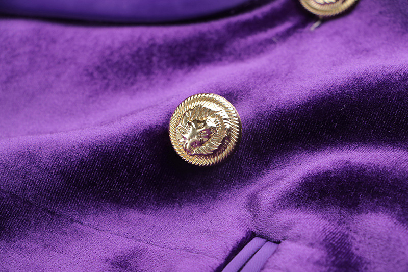 Gonna da donna, design di nicchia, temperamento di fascia alta, abito in velluto sciolto, gonna cappotto viola_voghion.com
