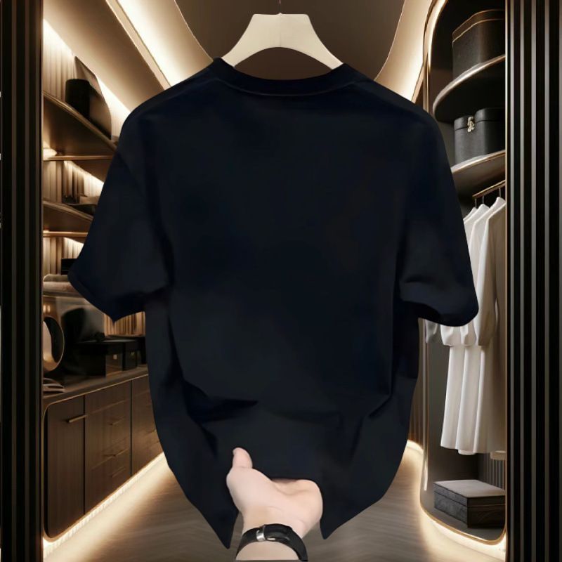 Nuova maglietta a maniche corte 2024 in puro cotone, di alta qualità, leggera e di lusso, estiva da uomo, ampia e traspirante, con scollo rotondo._voghion.com