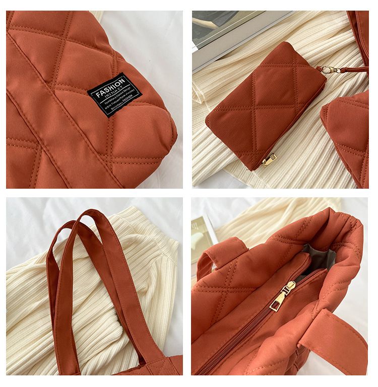 Borsa a tracolla da donna Chao Fashion, borsa a tracolla imbottita in cotone, semplice borsa tote di grande capacità_voghion.com