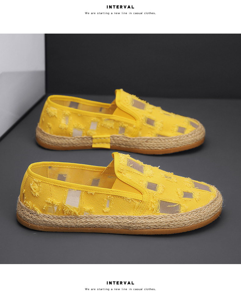 2023 New Hollow Out Breathable Fisherman Shoes Slip-on Slip-on Loafers Casual men's shoes one piece dropshipping L5311_voghion.com