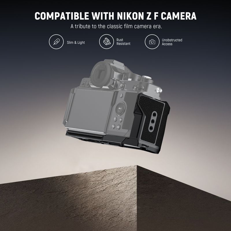 Neuerer Zf-Handgriff in L-Form, Ledergriff für Nikon Zf Retro, passgenaue dünne Kamera-Montage-Grundplatte mit eingebautem_voghion.com