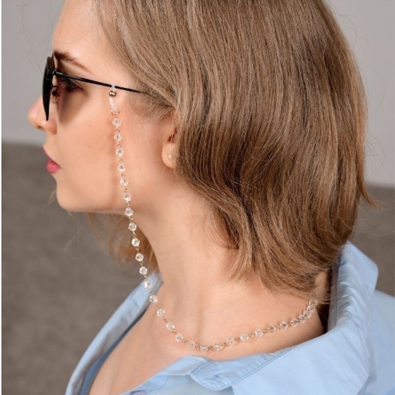 Glasses Simple Hanging Rope Metal Accessories Crystal Anti-Slip Mask Chain_voghion.com