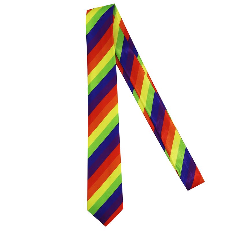 Cravatta arcobaleno a righe a sei colori e sette colori con cerniera elastica alla moda disponibile all'ingrosso casual versatile_voghion.com