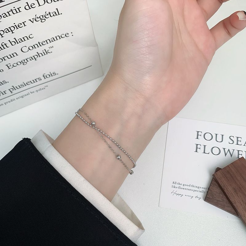 S925 Sterling Sëlwer Ronn Perlenkette Duebelschicht Armband Modesch Villsäiteg Perlen Handschmuck Temperament Nisch Einfach Bijouen Fra_voghion.com