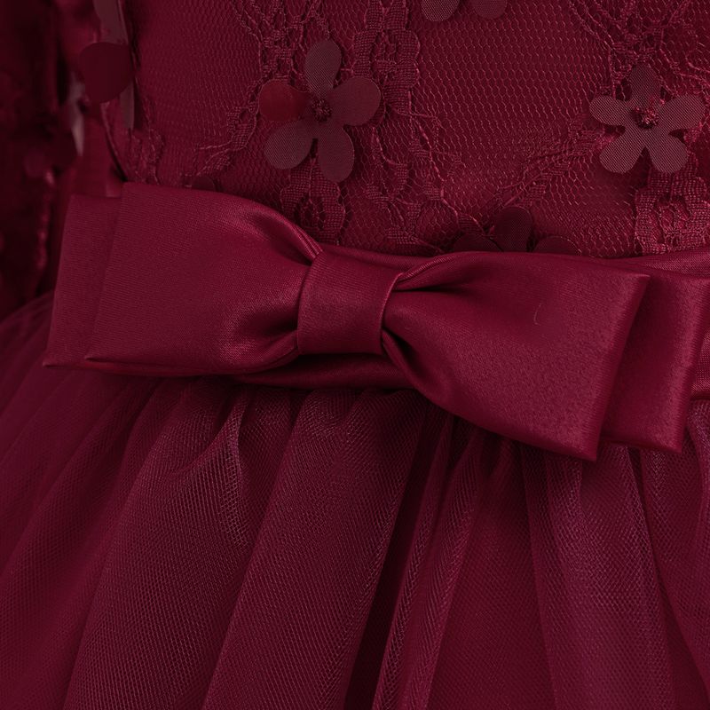 Vestido de princesa para madre e hijos, de manga larga, con apliques de malla, abullonado, para noche, día del niño, para espectáculos_voghion.com