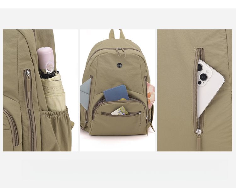Sac à dos ultra-léger et imperméable en nylon parachute pour femme, grande capacité, tendance et de niche_voghion.com