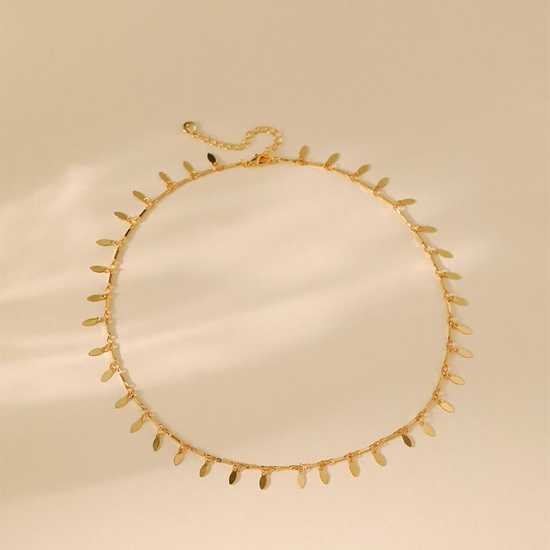Sada náhrdelníků s dvojitou vrstvou, zachovávající barvu, s osobitým designem, stohovací, módní a elegantní náhrdelník, poměděný, z pravého zlata K._voghion.com