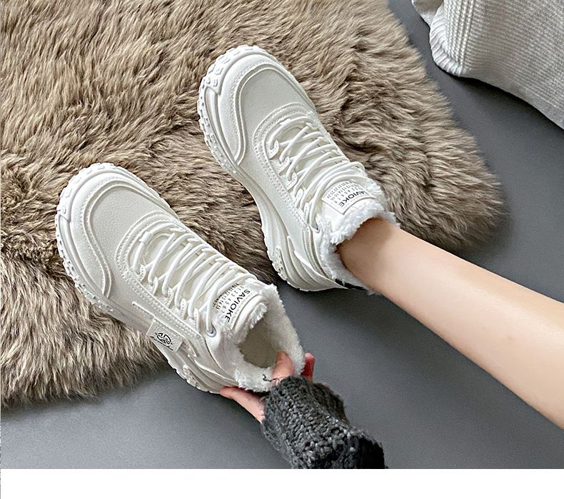 High-Top-Schuhe Damen Samt Warm Vielseitig Student Baumwolle Schuhe Plattform Casual Dad Schuhe P_voghion.com