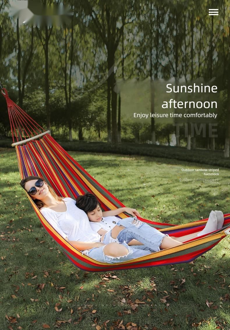 Outdoor Anti-Rollover Equipment Foldable Portable Balcony Home Use Camping Swing Double Hammock Chair_voghion.com