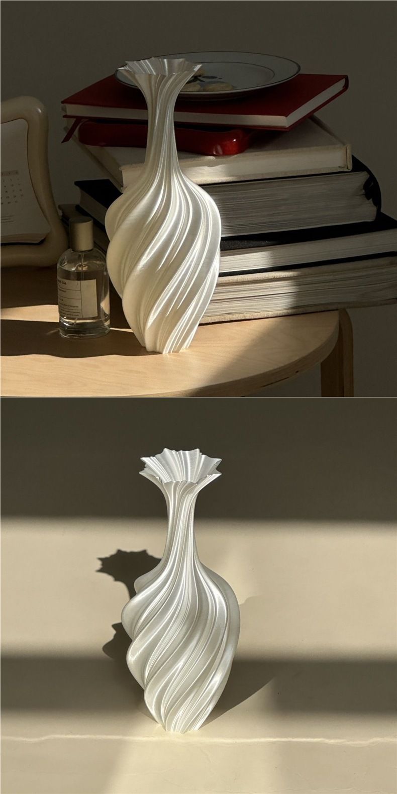 Nieuwe artistieke abstracte vaas gedraaid retro bloemstuk decoratief ornament Scandinavische minimalistische stijl 3D-geprint_voghion.com