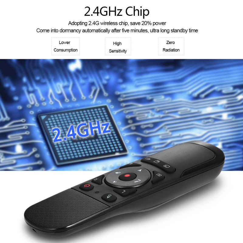 Pointeur Laser Air Mouse sans fil 2.4G, Gyroscope 6 Gxes, présentateur, télécommande pour présentation PPT_voghion.com