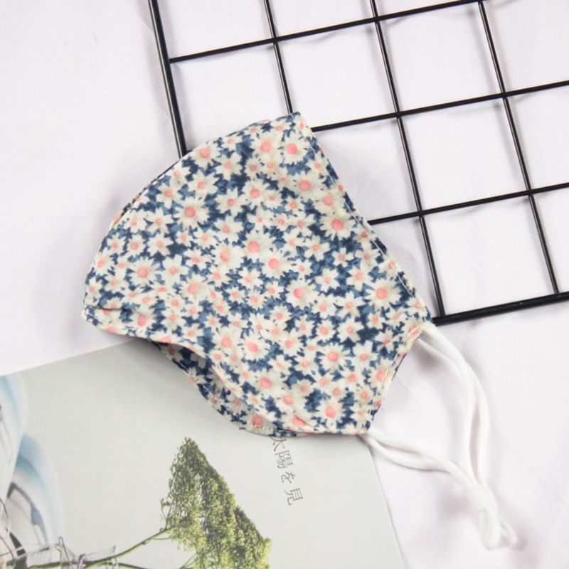 Klein vers bloemenpatroon Dubbellaags ademend verstelbaar stofmasker voor vrouwen_voghion.com