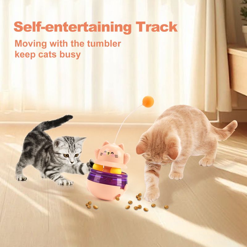 Nouveau distributeur de friandises Wand Teaser Tumbler pour chat, jouet anti-ennui_voghion.com