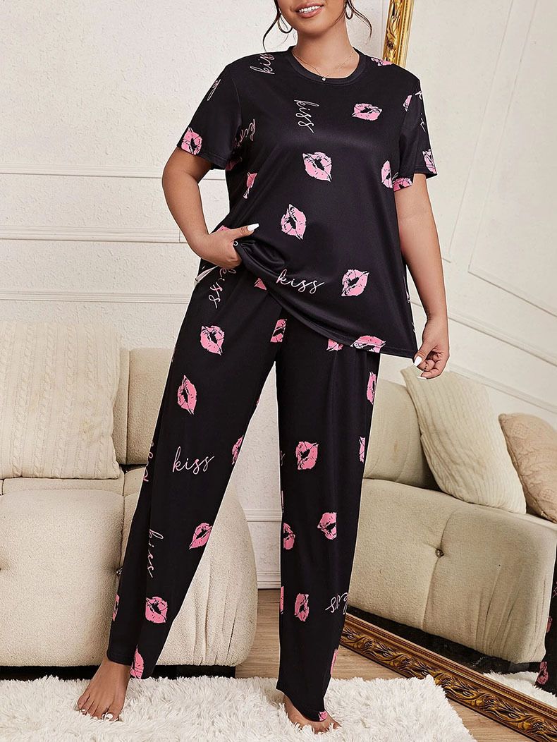 Naisten vaatteet Etusivu Vaatteet Söpö karhukuvioinen T-paita Housut Isot ja paksut löysät naisten pyjamat_voghion.com