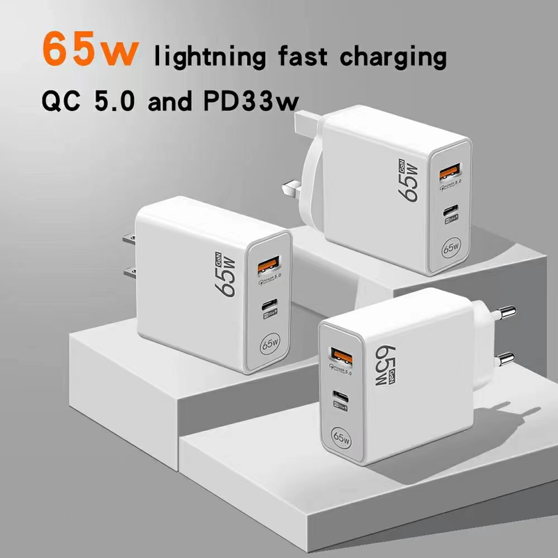 65W GaN USB-laturi pikalataus PD C-tyypin laturin virtasovitin sopii iPhone 14 13 Xiaomi Samsung pho_voghion.com