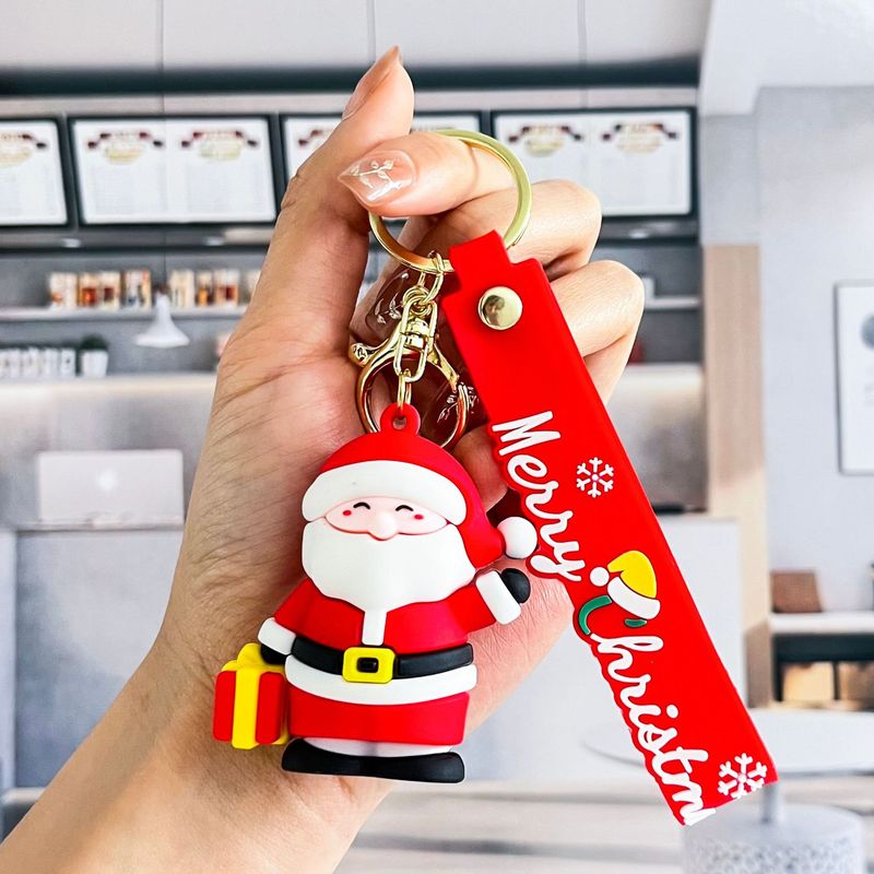 Coppia di piccoli regali creativi e squisiti, portachiavi per auto con ciondolo a forma di bambola di Babbo Natale, cartone animato e carino._voghion.com