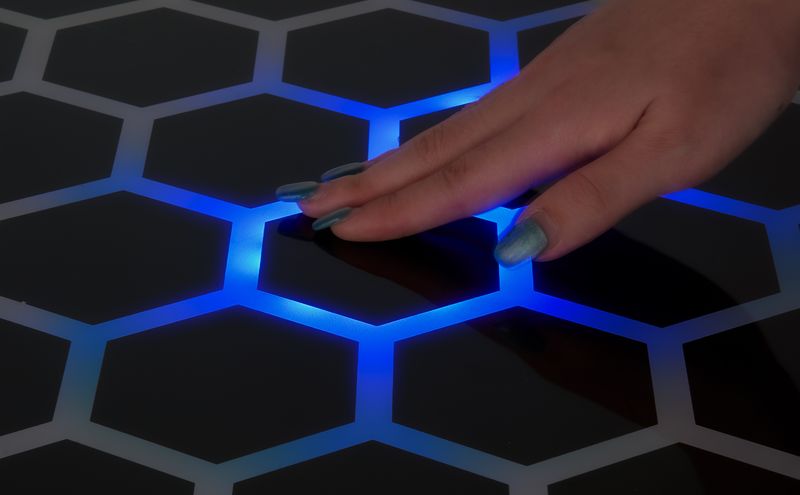 Innovative Touch-Sensitive Coffee Table, LED Illuminated End Table, Game room table, Lighted Side table_voghion.com