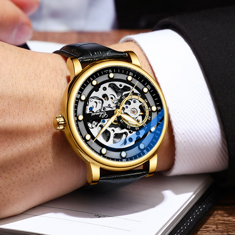 Heren Holle Automatische Mechanische Horloge Zakelijke Mode Glow-in-the-dark Waterdicht Mechanisch Horloge_voghion.com