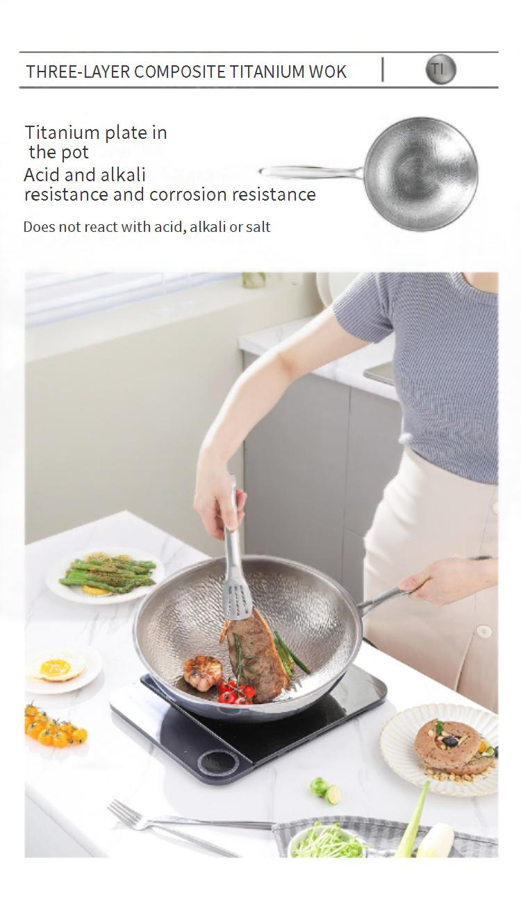 Pure Titanium Non-Stick Frying Pan - Healthy Cookware With No Chemical Coating (Premium Titanium Alloy Flat Bottom Wok)_voghion.com