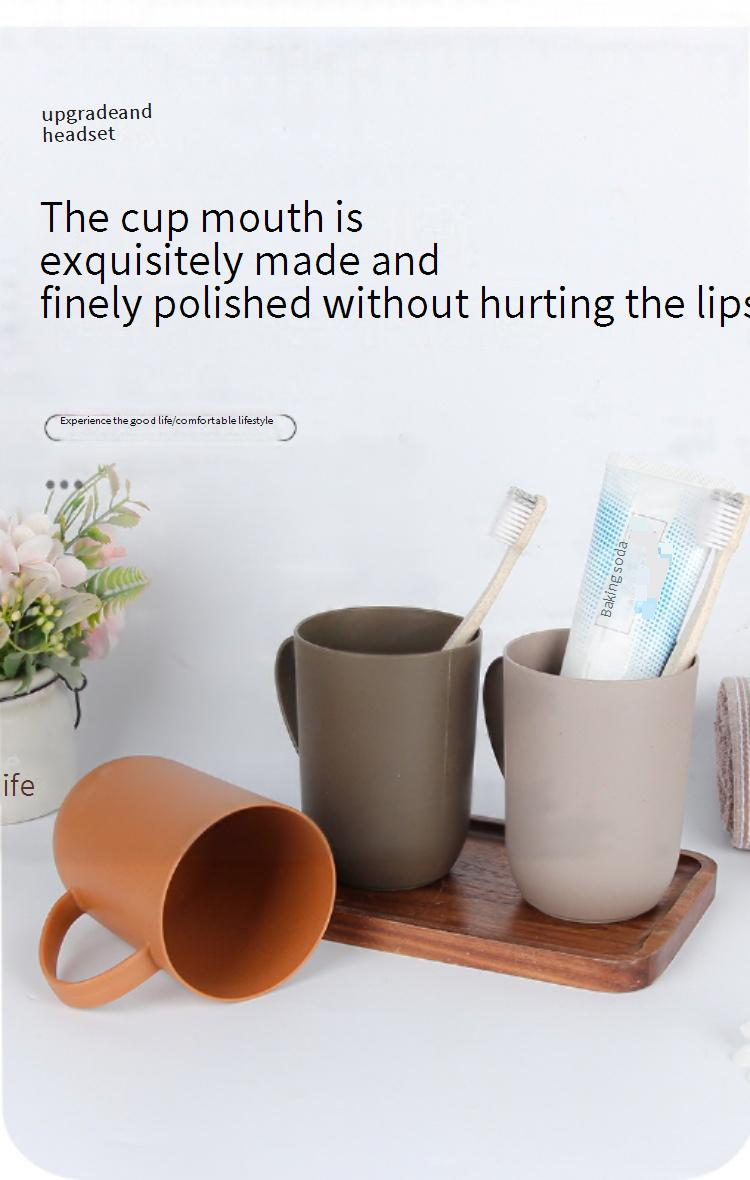 Eco-Friendly Wheat Straw Toothbrush Cup With Handle - Creative Design For Home & Hotel Use (BPA-Free Lightweight Portable)_voghion.com