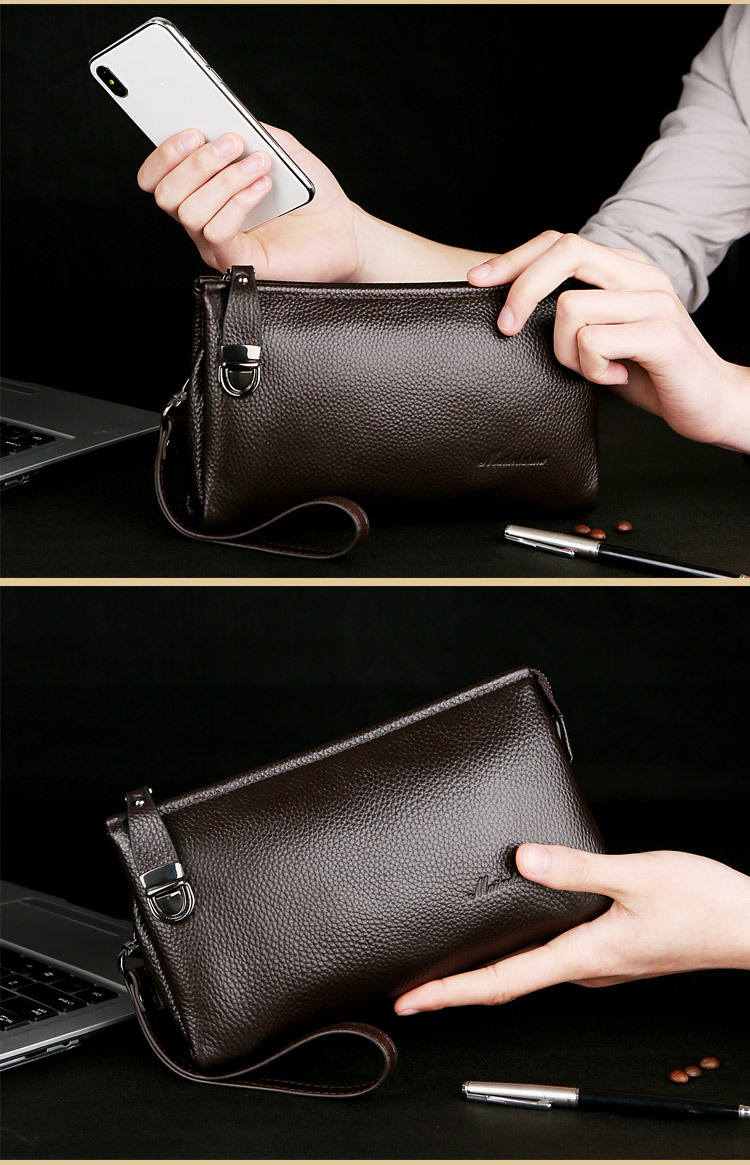 Herren-Geldbörse, beliebte Handtaschen, Herren-Clutch aus echtem Leder mit großem Fassungsvermögen, Business-Casual-Handtasche, hochwertiges Rindsleder, weiches Leder_voghion.com