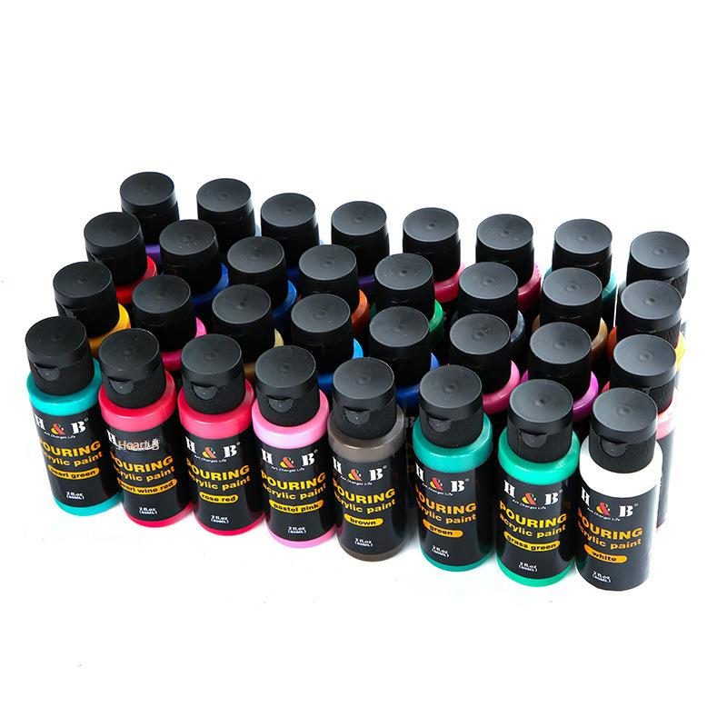 Oil Paints 32 Color Fluid Paint Set Fluid Bear Art Creation Diy Pouring Acrylic Fluid Painting Cell Painting_voghion.com