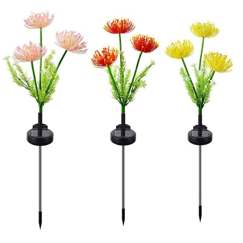 Luci solari da giardino - Decorazione per esterni a forma di ragno, giglio, girasole a LED, lampadina a cipolla, IP65 impermeabile, bianco caldo e opzioni colorate (confezione da 3/singola)_voghion.com