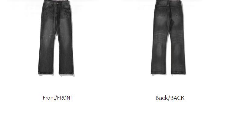 Men's Retro Flared Jeans | Lightning Wash Distressed Denim Pants | Relaxed Straight-to-Bootcut Fit For Streetwear & Casual Style_voghion.com