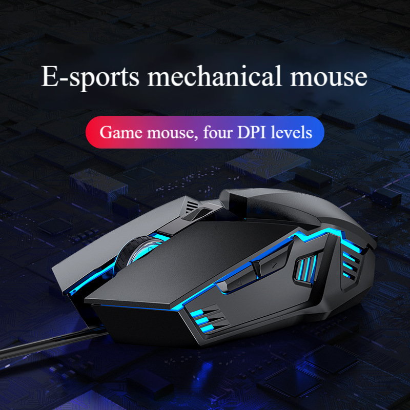 Professional Wired Gaming Mouse With 6 Programmable Buttons, 3500 DPI, Ergonomic Design For PC Gamers & Office Work_voghion.com