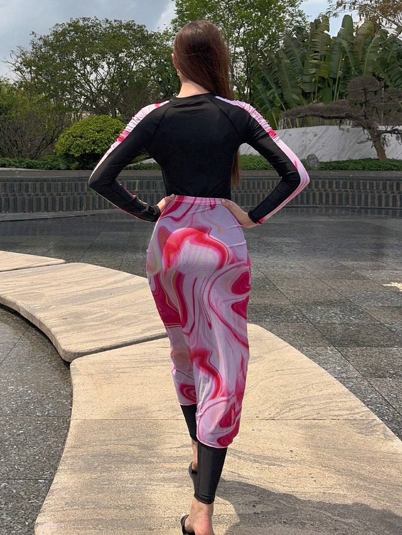 Women's Solid Color Muslim Swimsuit Set_voghion.com